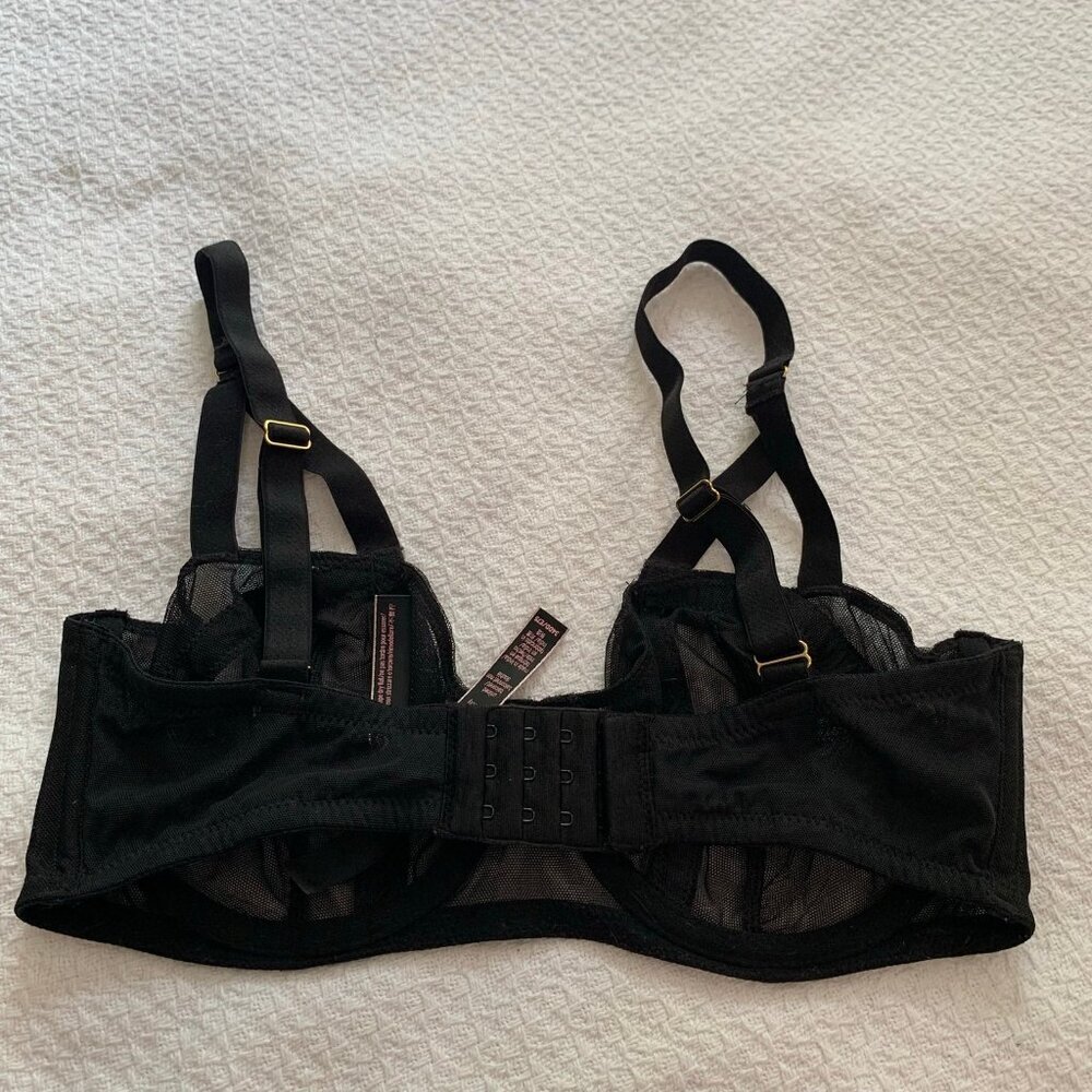 Victorias Secret Very Sexy Unlined Balconet Bra Black Mesh Strappy 34DD‎ - Picture 4 of 9